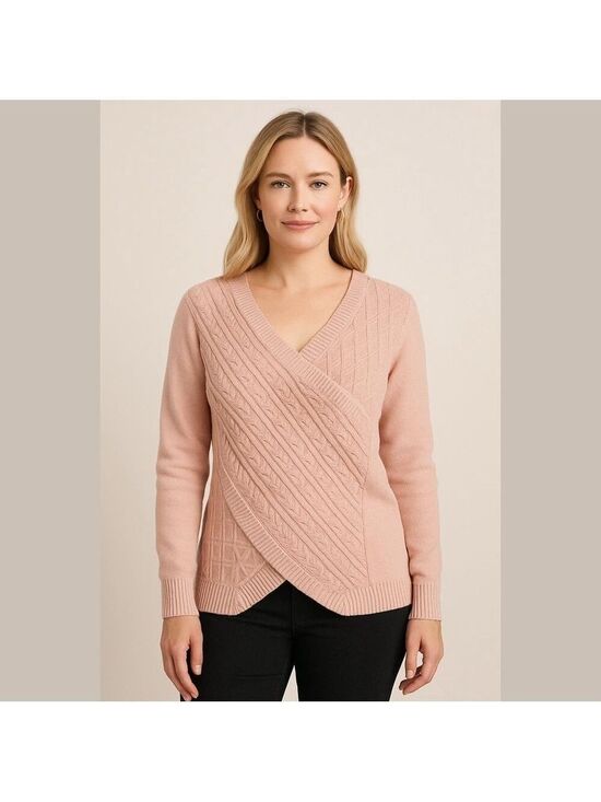 NORACORA Sweaters - NoraCora Sweater Size S. Dusty pink/rose colored. Wrap front On Off Shoulder NEW